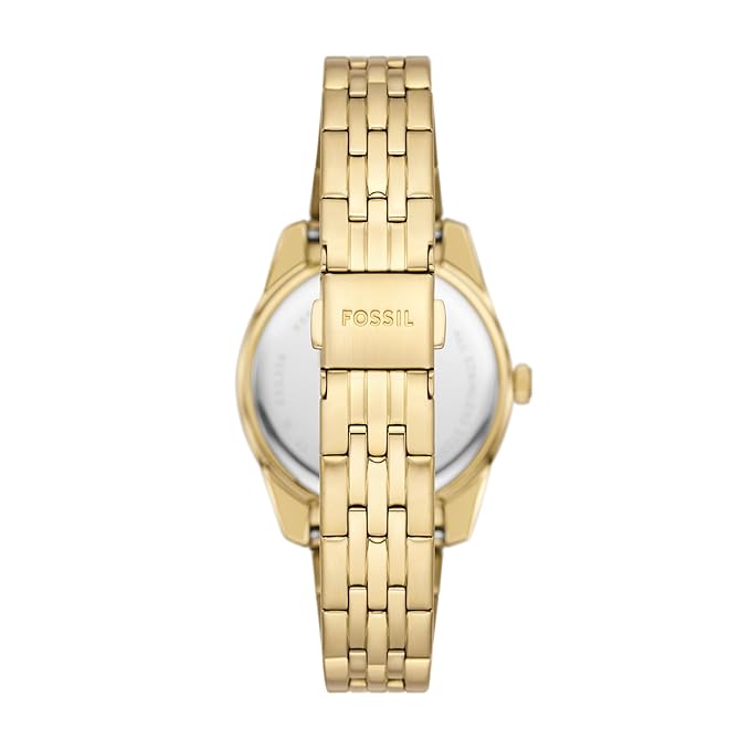 Fossil Analog Women Gold Gold Scarlette Quartz Stainless Steel Watch ES5338