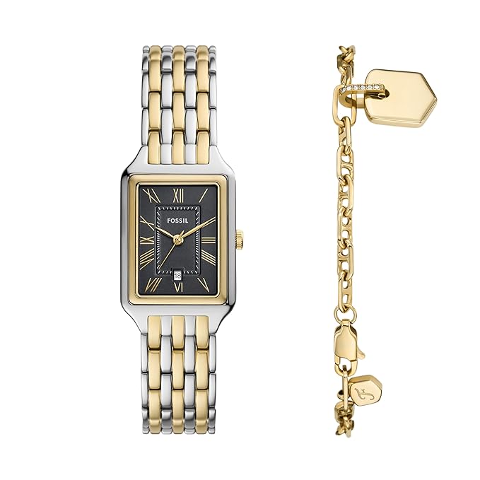 Fossil Womens Raquel Multicolor Quartz Stainless Steel Black Dial Analog Watch ES5376SET