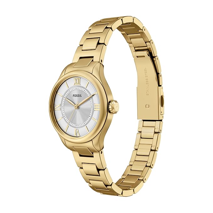 Fossil Gilmore Gold Quartz Stainless Steel