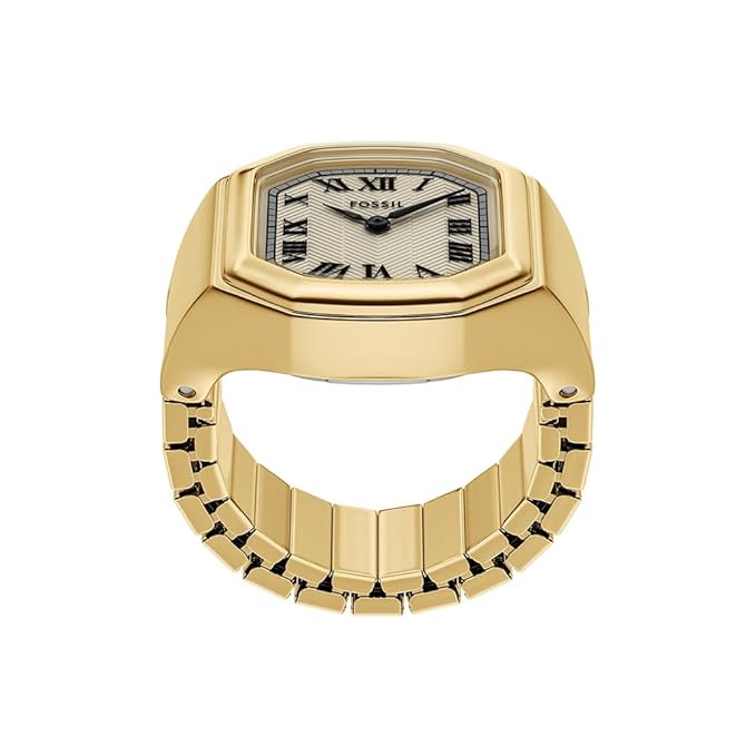 Fossil Harlow Watch Ring Gold Quartz Stainless Steel Watch