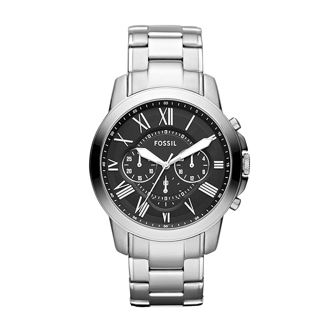 Fossil Grant Silver Quartz Stainless Steel Watch