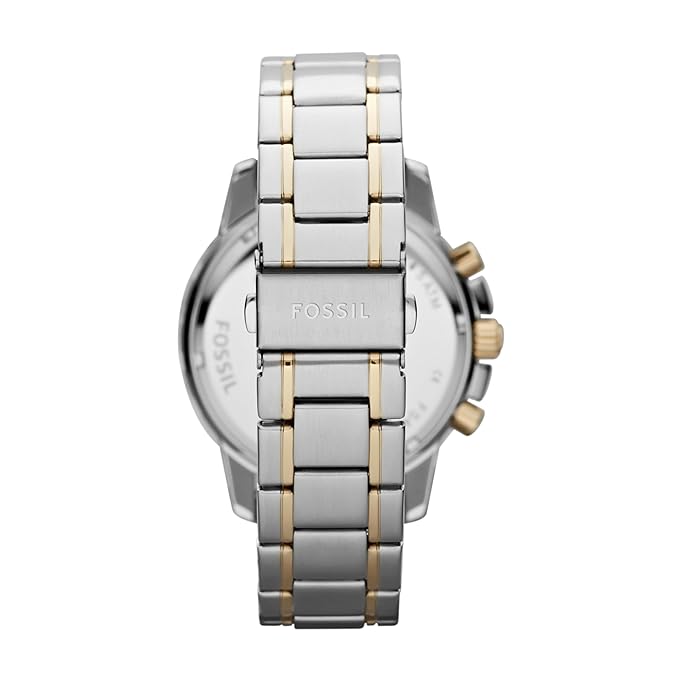 Fossil Analog White Dial Men's Watch-Stainless Steel, Multicolor Strap