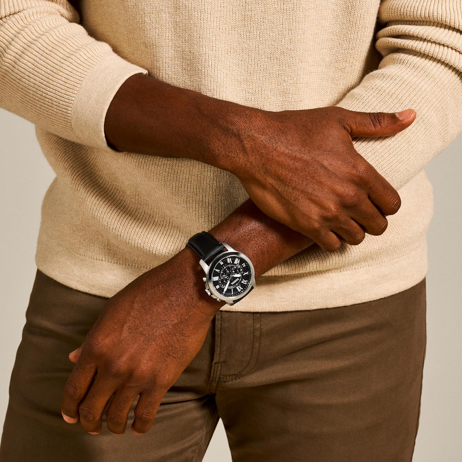 Fossil Grant Chronograph Black Dial Men's Watch
