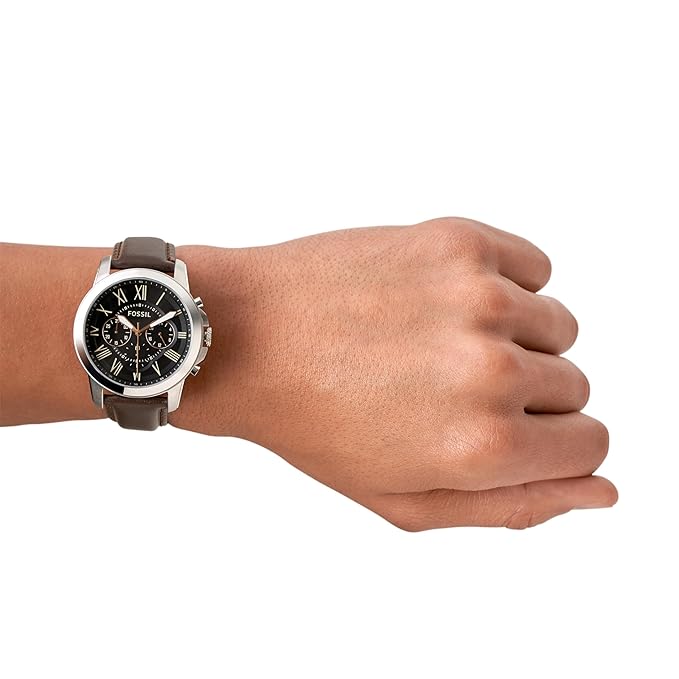 Fossil Chronograph men Grant Brown Quartz Leather Watch
