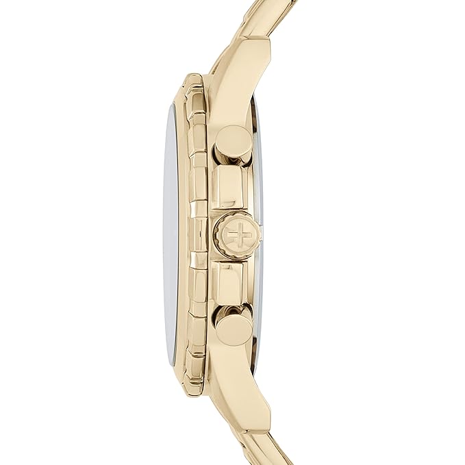 Fossil Men Stainless Steel Dean Analog Off-White Dial Watch Band Color-Gold