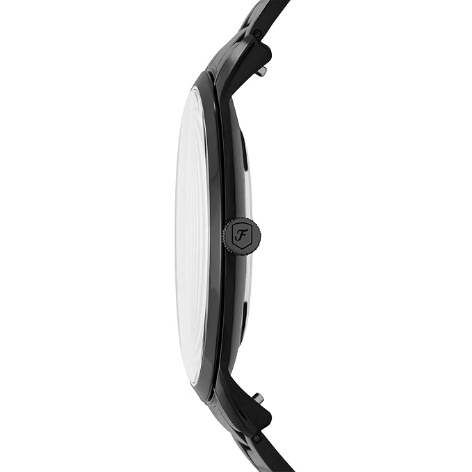 Fossil Analog Black Dial Men's Watch-Stainless Steel, Black Strap
