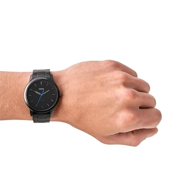 Fossil Analog Black Dial Men's Watch-Stainless Steel, Black Strap
