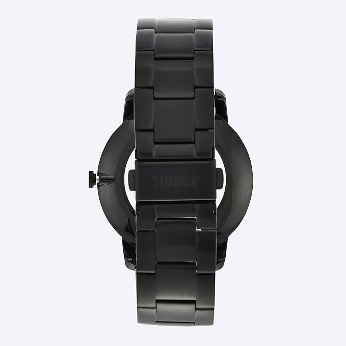 Fossil Analog Black Dial Men's Watch-Stainless Steel, Black Strap