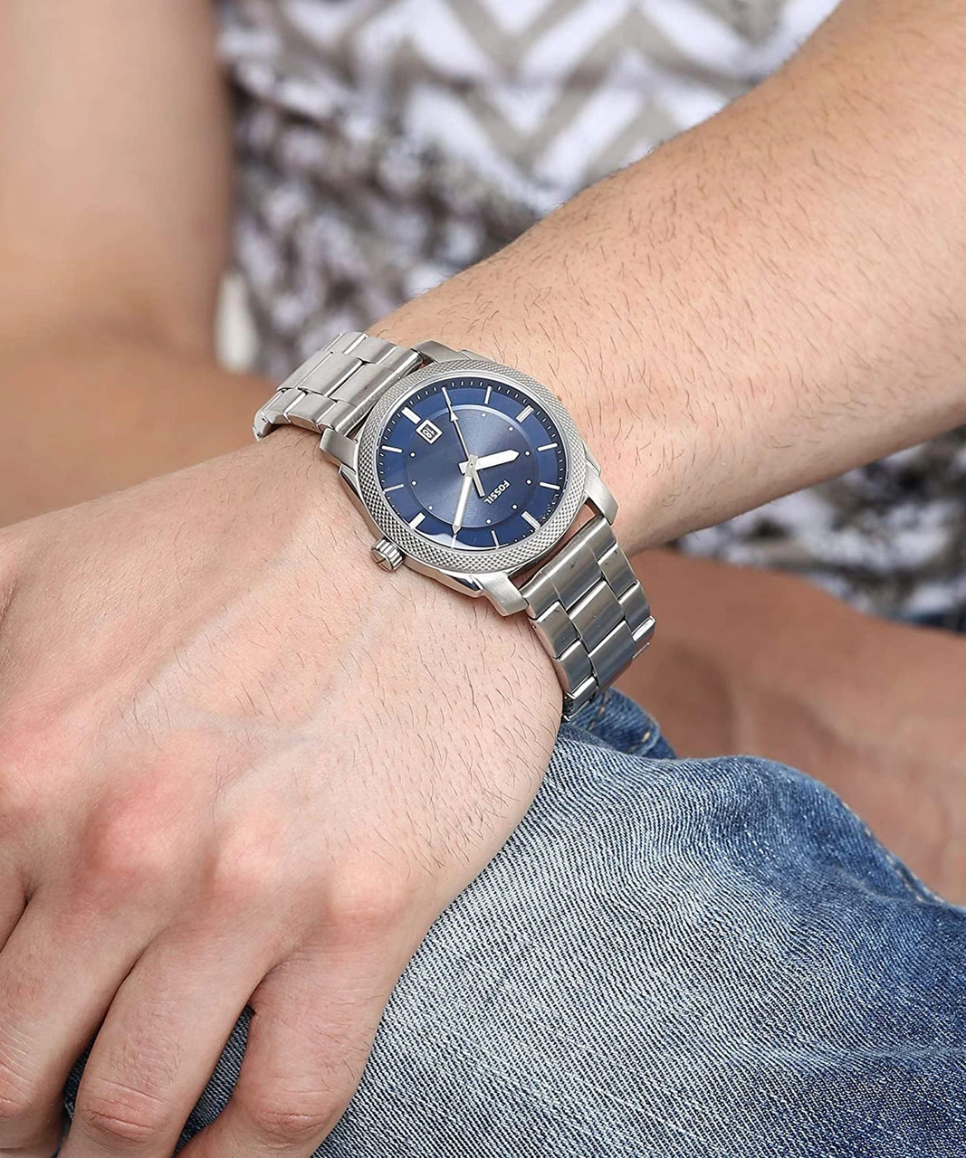 Fossil Analog Blue Dial Men's Watch