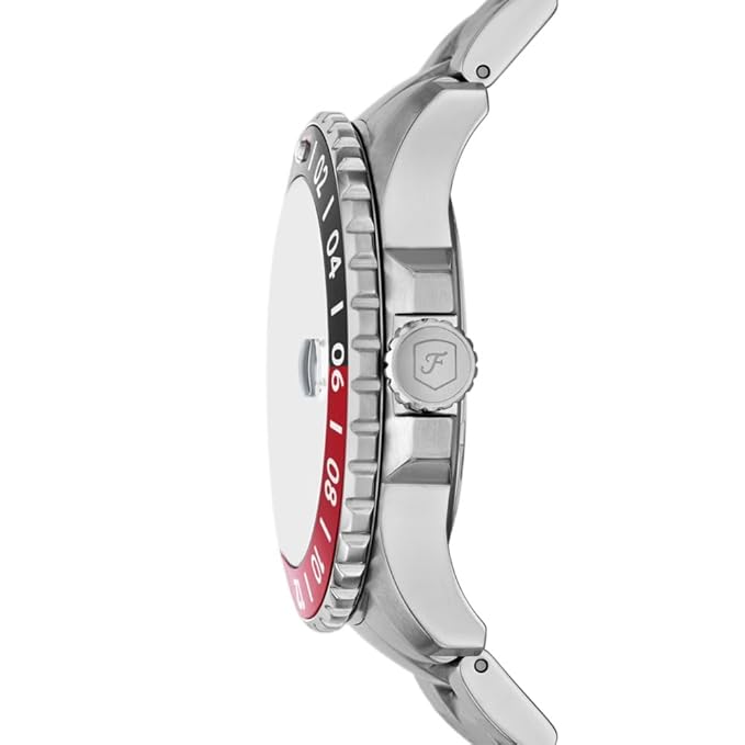 Fossil Blue GMT Silver Quartz Stainless Steel Watch