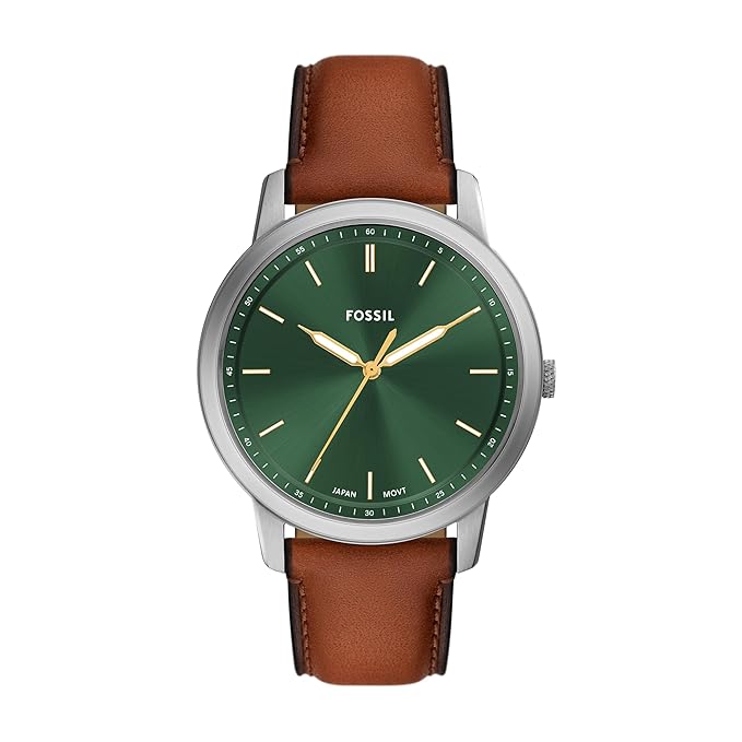 Fossil Men's Minimalist Brown Analog Quartz Leather Watch