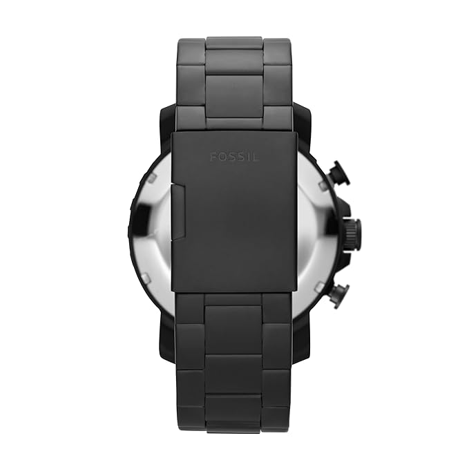 Fossil Nate Chronograph Analog Black Dial Grey Band Men's Watch
