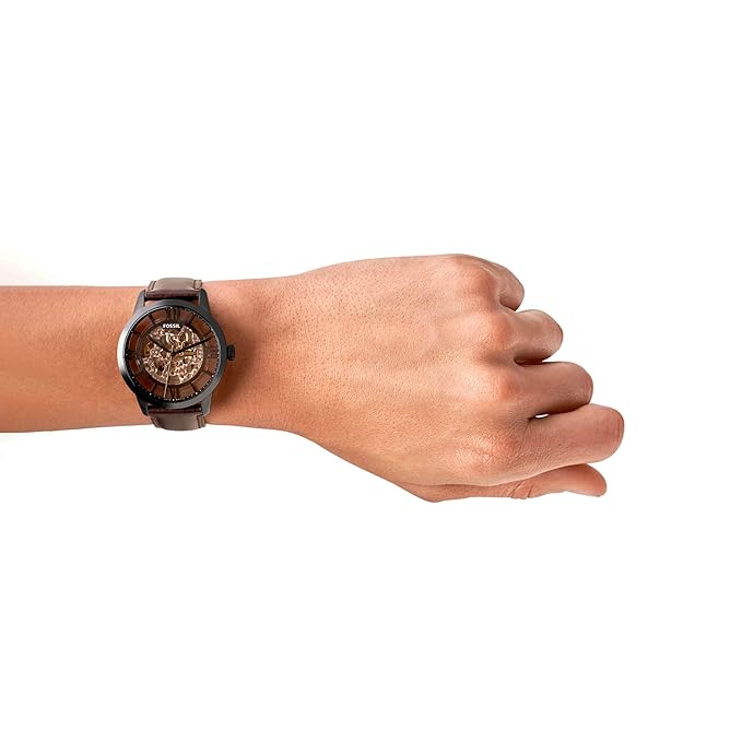 Fossil Analog Brown Dial Men's Leather Band Watch