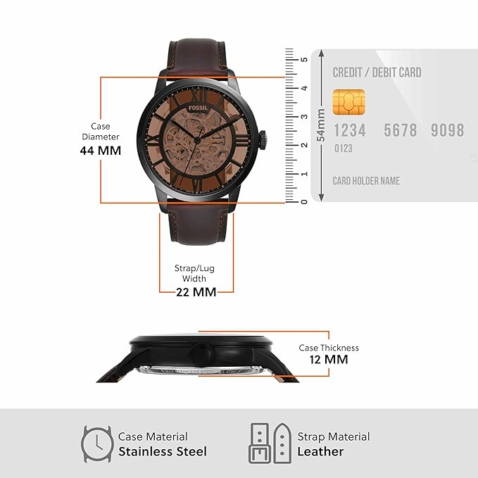 Fossil Analog Brown Dial Men's Leather Band Watch