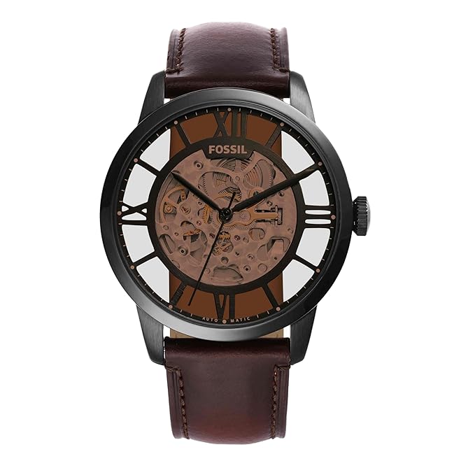 Fossil Analog Brown Dial Men's Leather Band Watch