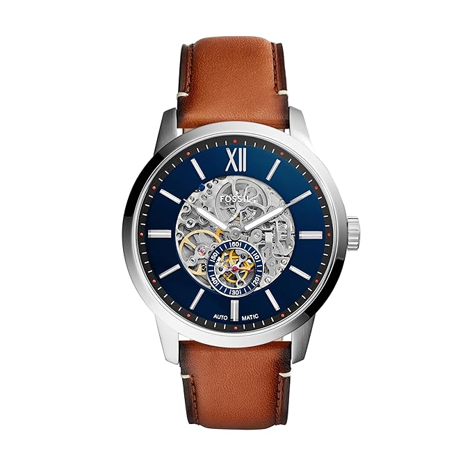 Fossil Men Leather Townsman Analog Black Dial Watch-Me3155, Brown, Free Size, Band Color-Brown