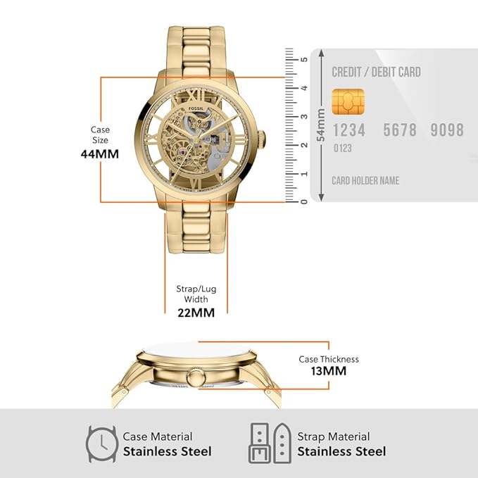 Fossil Townsman Gold Automatic Stainless Steel Watch ME3280