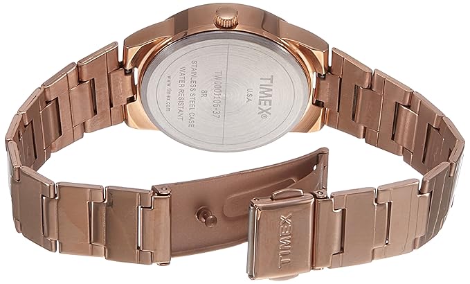 Timex Stainless Steel Analog Brown Dial Women's Watch-Tw000J106, Band Color:Rose Gold