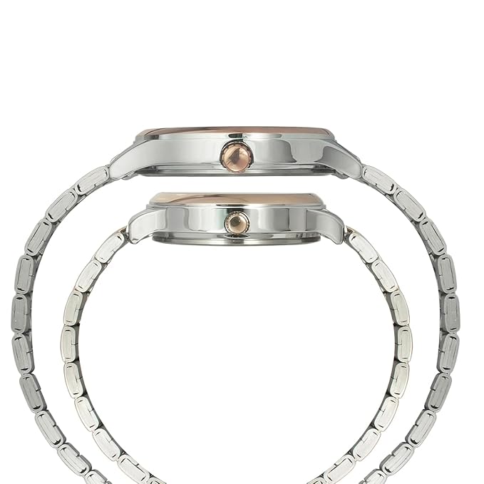 TIMEX Empera Round 43mm Silver Dial Analog Pair Watch