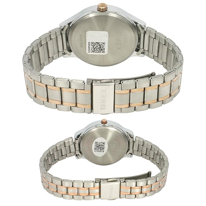 TIMEX Empera Round 43mm Silver Dial Analog Pair Watch