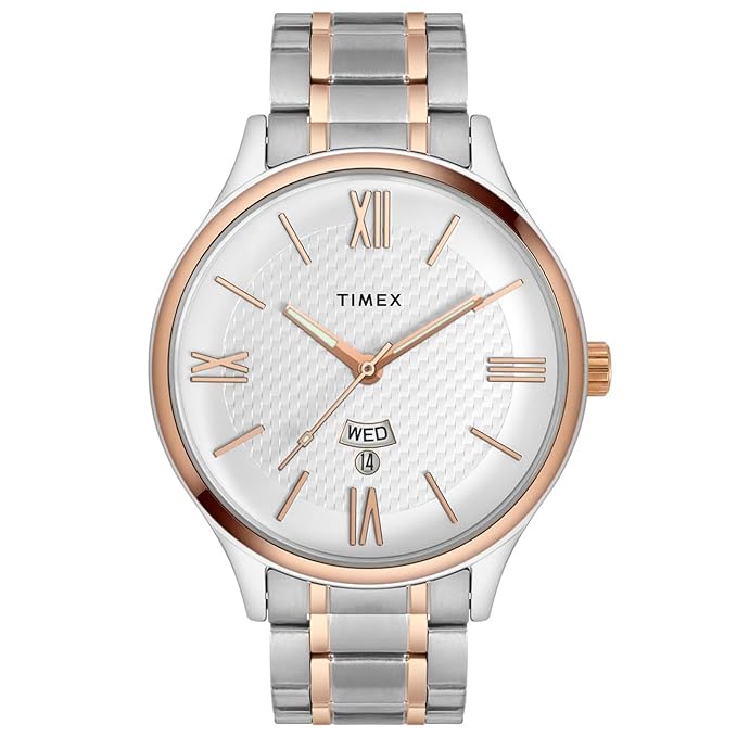 TIMEX Empera Round 43mm Silver Dial Analog Pair Watch