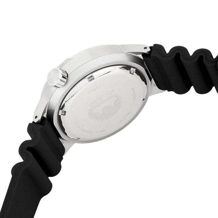 Alba Silicone Men Analog Wristwatch Al4250X1, Black Dial, Black Band