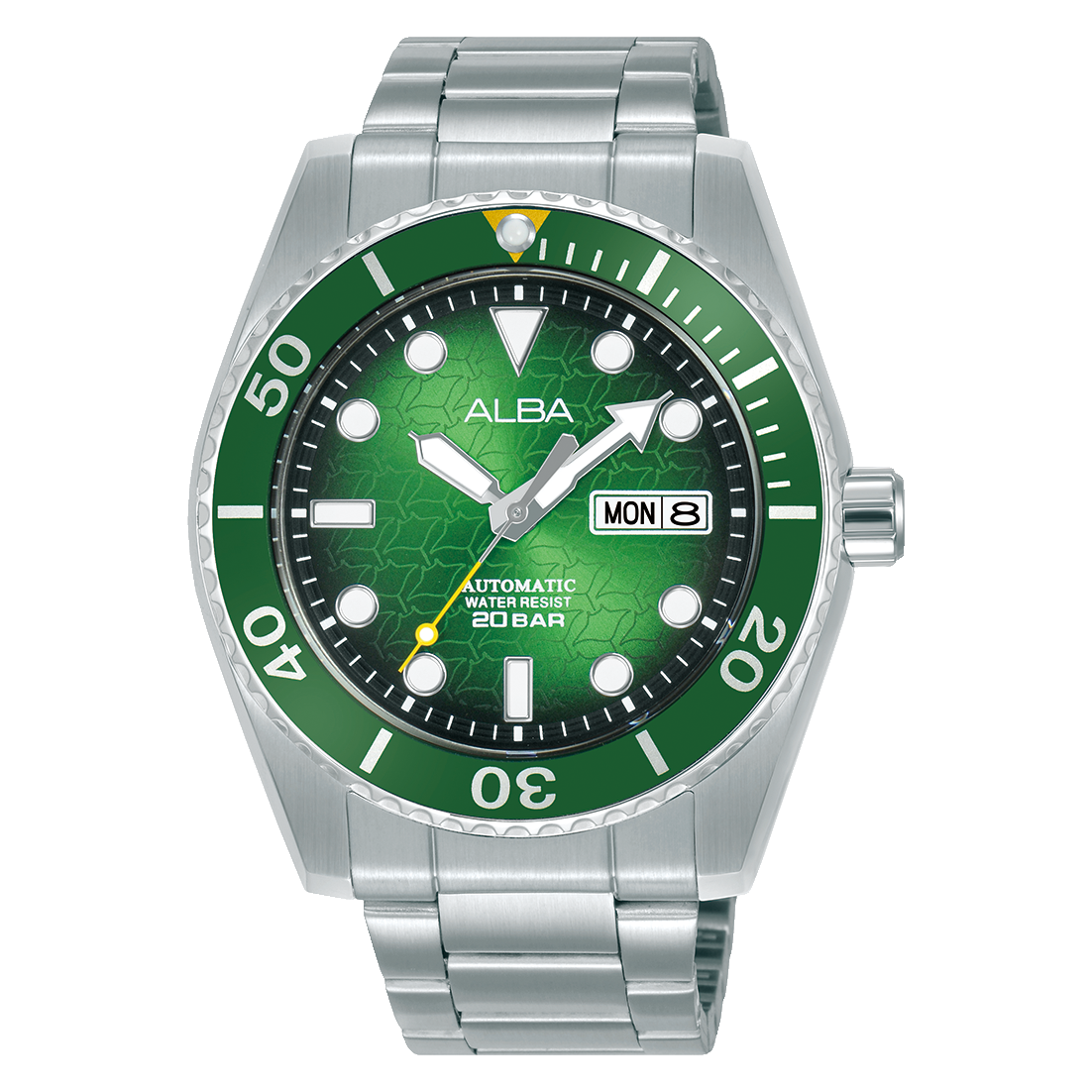 Alba Stainless Steel Men's Analog Wristwatch Al4437X1, Dial Color-Green, Band Color-Silver
