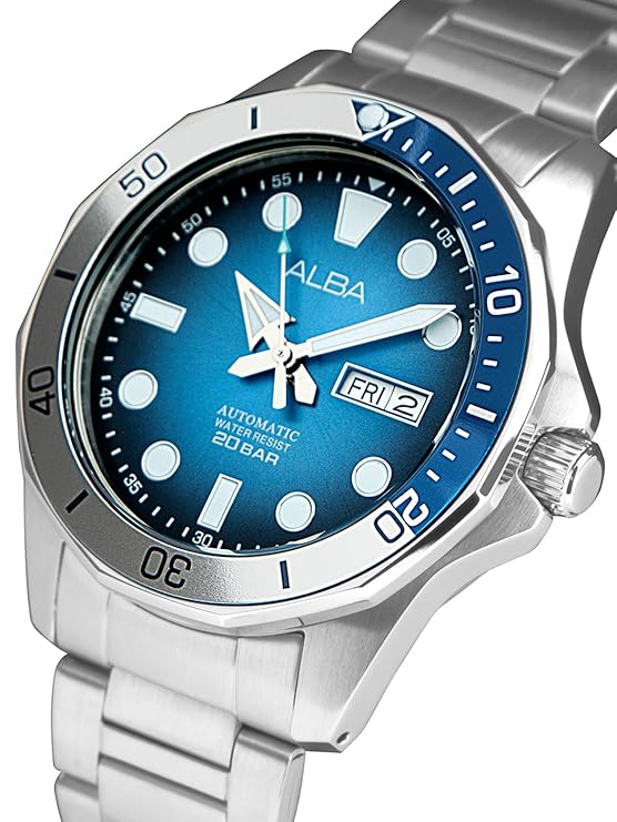Alba Light Blue-Black Gradation dial Watch