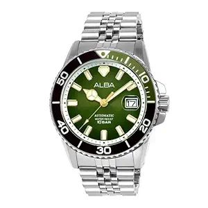 Alba AU4047X1 Dark Olive Dial Watch, Men's Sporty Timepiece
