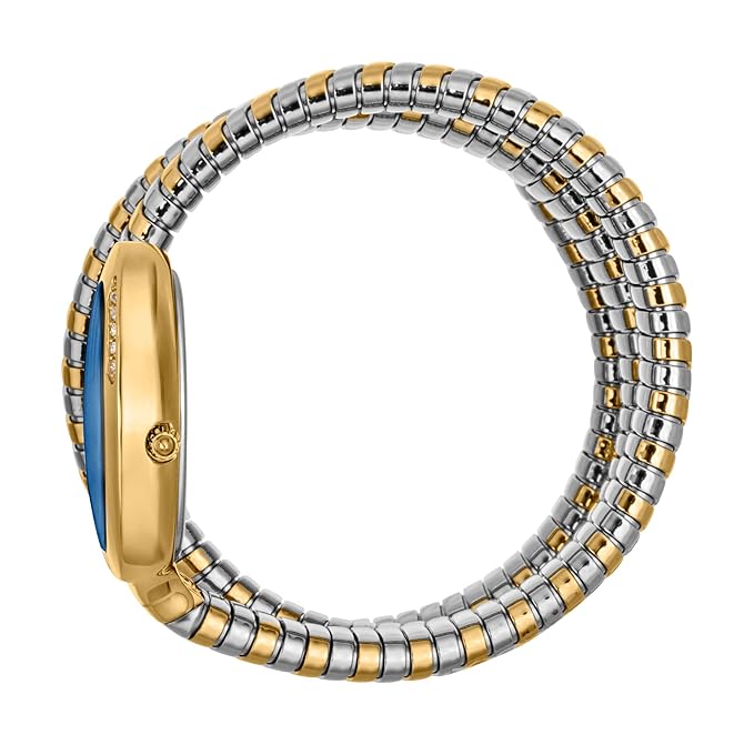 Just Cavalli Silver Analogue Women Wrist Watches Stylish Blue Dial with 2 Hands Bracelet Watch for Women/Girls Watch