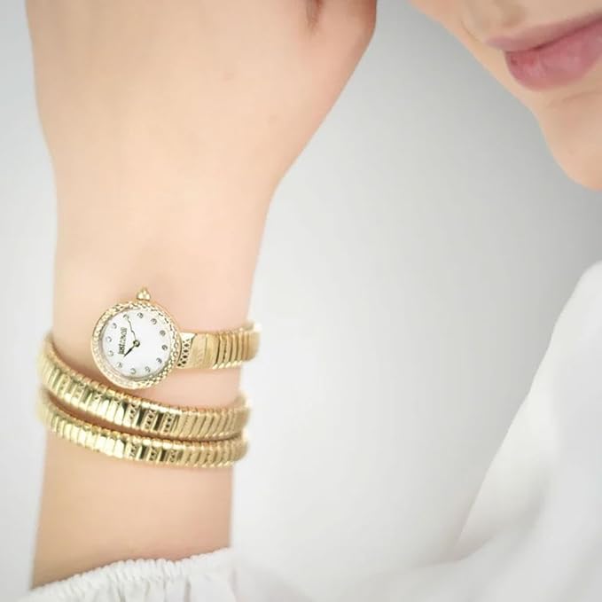 Just Cavalli Women Watch, Two Tone Silver & Rose Gold Color Case, Silver Dial, Two Tone Silver & Rose Gold Color Metal Bracelet, 2 Hands, 3 ATM
