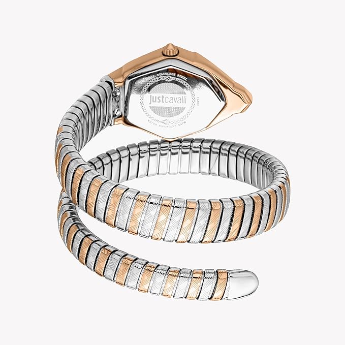 Just Cavalli Signature Snake Womens Stainless Steel Rose Gold Color Watch