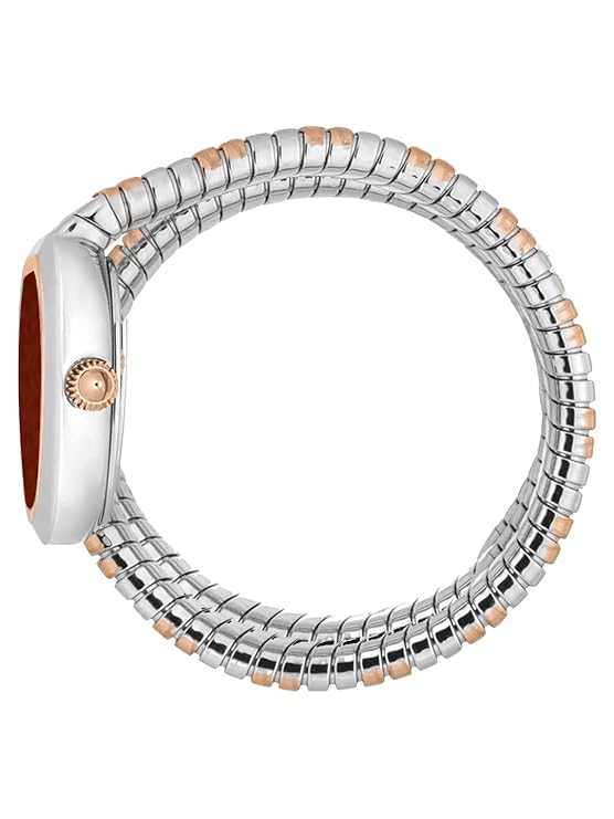 Just Cavalli Women Watch, Two Tone Silver & Rose Gold Color Case, Red Dial, Two Tone Silver & Rose Gold Color Metal Bracelet, 2 Hands