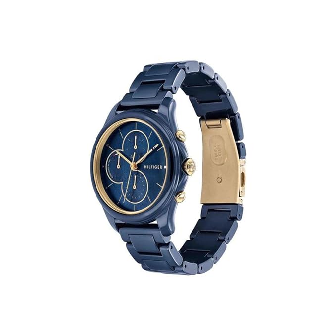 Tommy Hilfiger Womens 38 mm Navy Dial Ceramic Analogue Watch