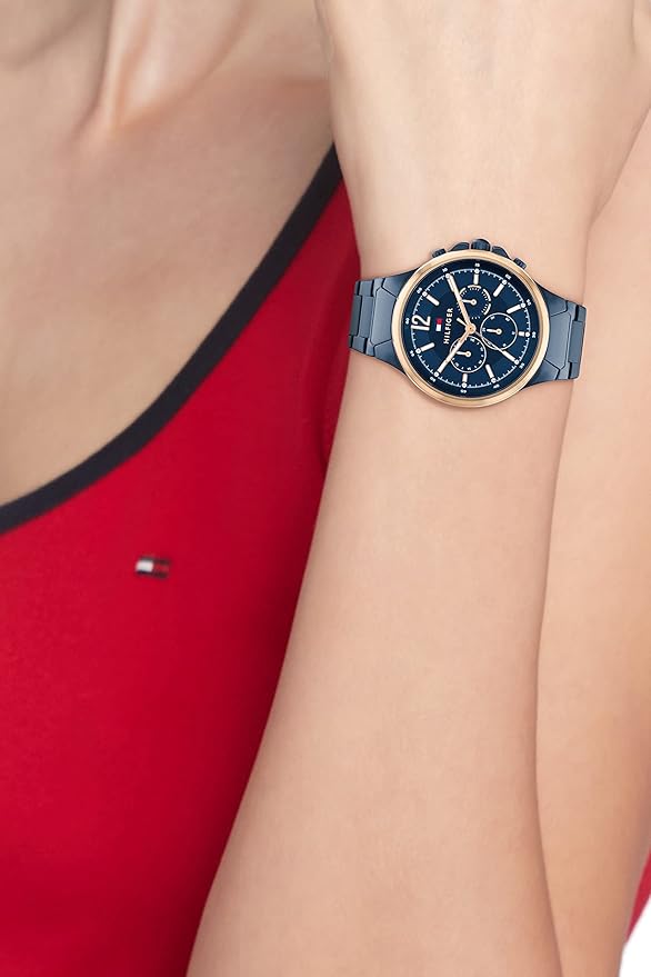 Tommy Hilfiger Blue Dial Blue Stainless Steel Strap Analog Watch for Women