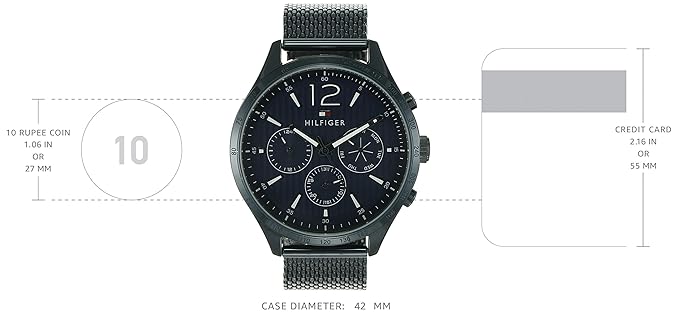 Tommy Hilfiger Quartz Multifunction Blue Dial Metal Strap Watch for Men