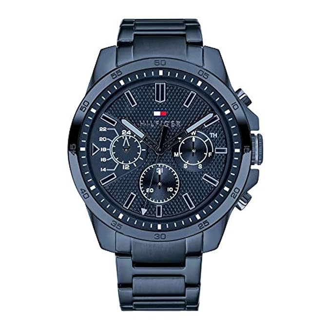 Tommy Hilfiger Quartz Analog Blue Dial Stainless Steel Strap Watch for Men