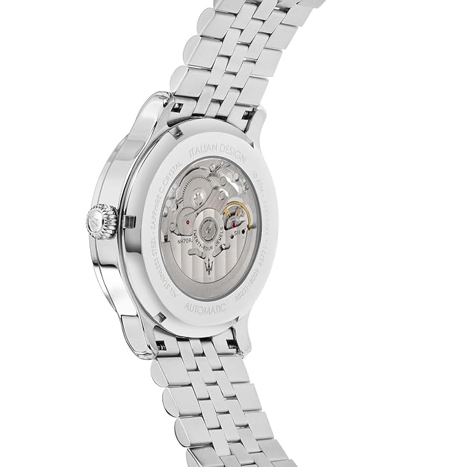Maserati Stainless Steel Classic Skeleton Men's Analogue Watch , Dial-Color:Multicolor, Band Color:Two-Tone