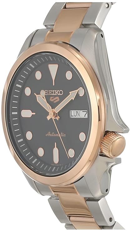 Stainless Steel Analog Black Dial Men'S Clear Band Watch