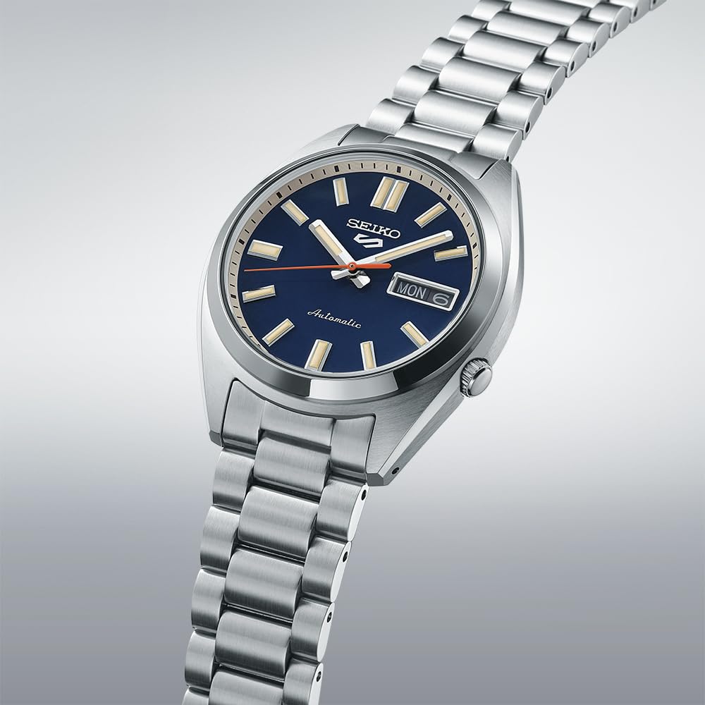 Seiko Stainless Steel Analog Blue Dial Men's Watch-Srpk87K1, Band Color-Silver