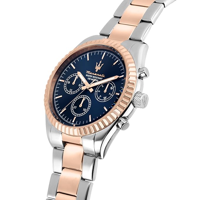 Maserati Stainless Steel Men's Competition Blue Dial Multicolor Analogue Watch