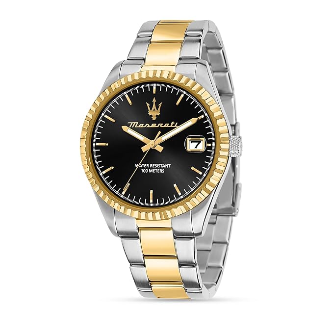 Maserati Stainless Steel Men's Competizione Analog Multicolor Black Dial Watch