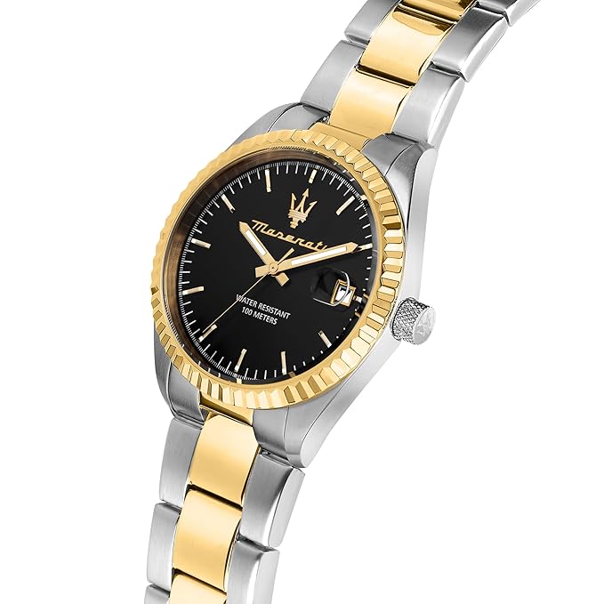 Maserati Stainless Steel Men's Competizione Analog Multicolor Black Dial Watch