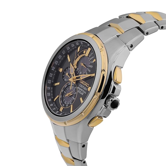 Seiko Metal Analog Grey Dial Men Watch-Ssc376P9, Bandcolor-Silver