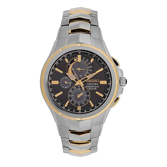 Seiko Metal Analog Grey Dial Men Watch-Ssc376P9, Bandcolor-Silver