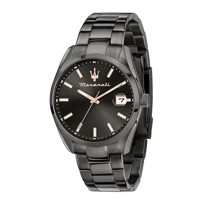 Maserati Stainless Steel Classic Date Analog Dial Color Black Men Watch