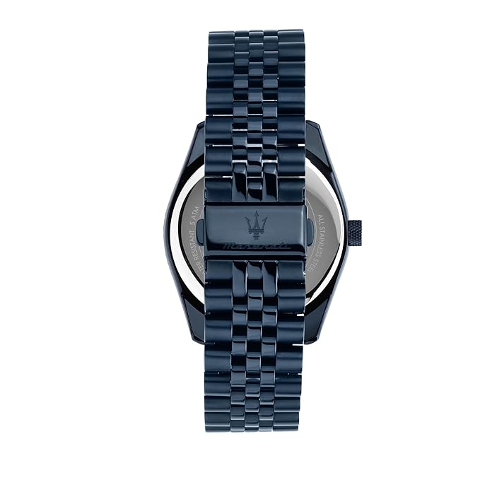 Maserati Classic Date Analog Blue Stainless Steel Dial & Band Color Watches for Men