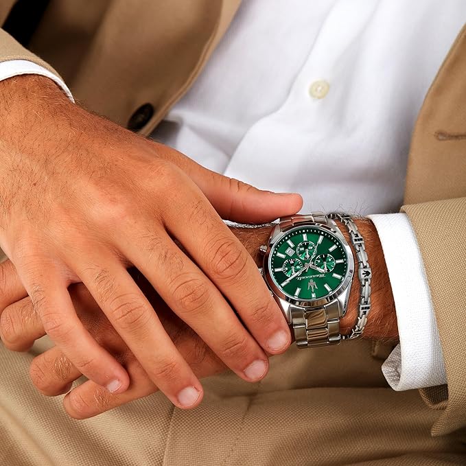 Maserati Classic Chronograph Date Small Seconds Analog Dial Color Green Watches for Men
