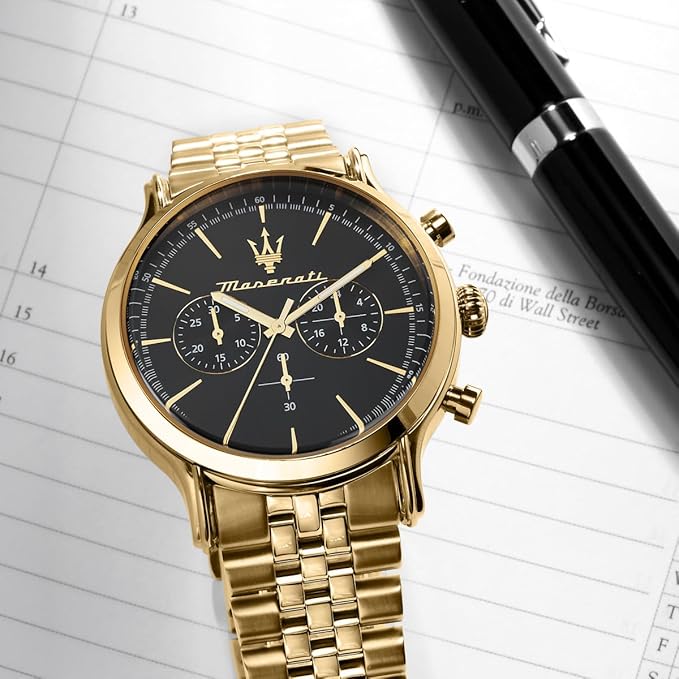 Maserati Stainless Steel Classic Date Analog Dial Color Black Men Watch, Multi-Color Band