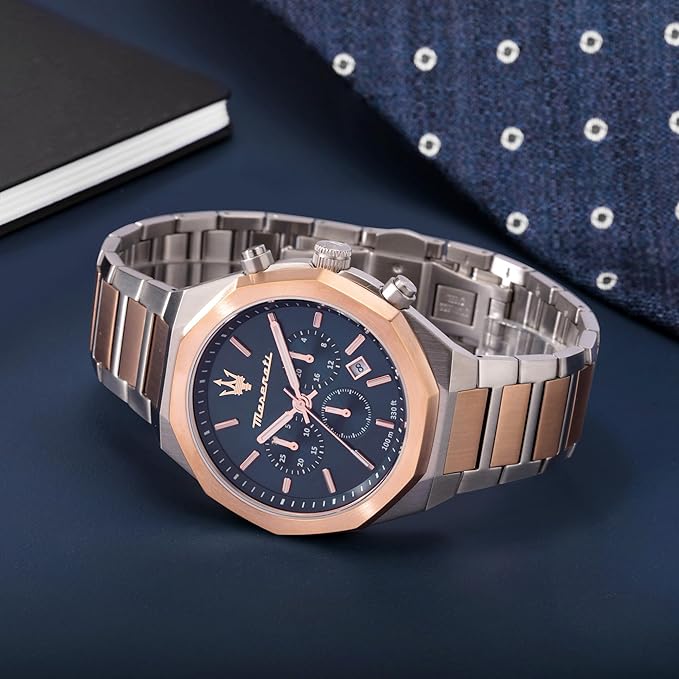 Maserati Stile 3 Hands|Date|Chronograph Analog Dial ColorBlue Men Watch
